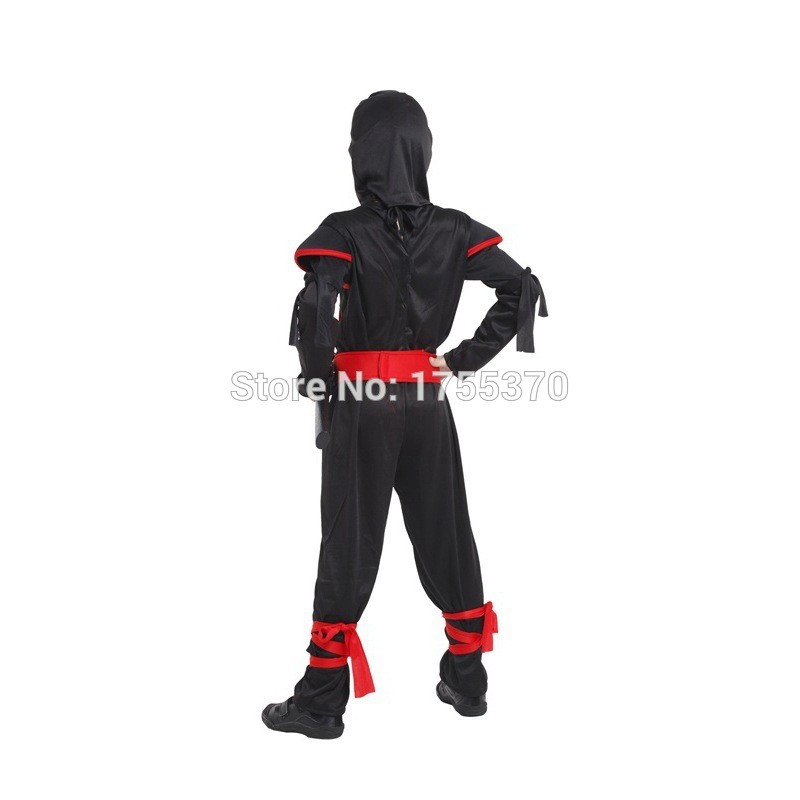 kostum KAOS ANAK NINJA HITAM GARIS MERAH/ HALLOWEEN COSTUME