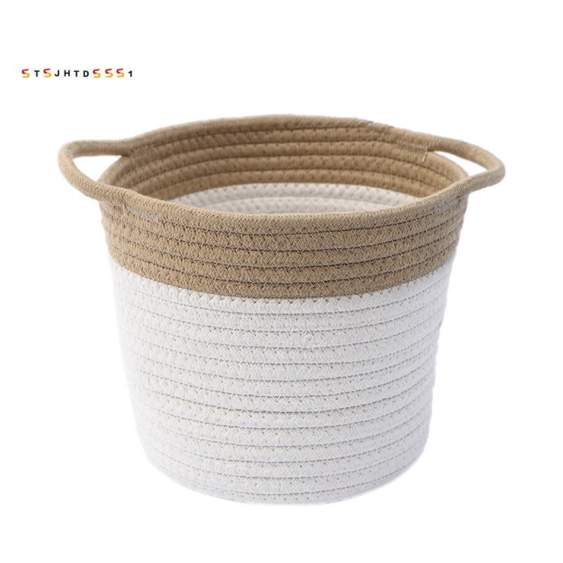 Cotton Rope Basket Laundry Basket Blanket Basket Living Room Storage Basket Premium Woven Basket Shopee Indonesia