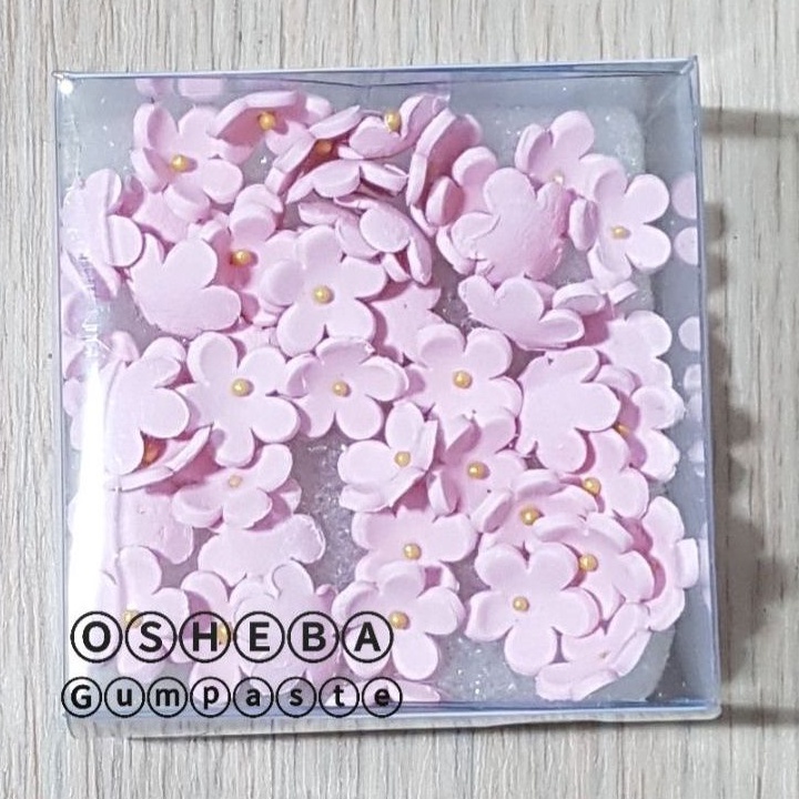 

[Osheba] gumpaste bunga BK BB 1.2cm warna pink muda