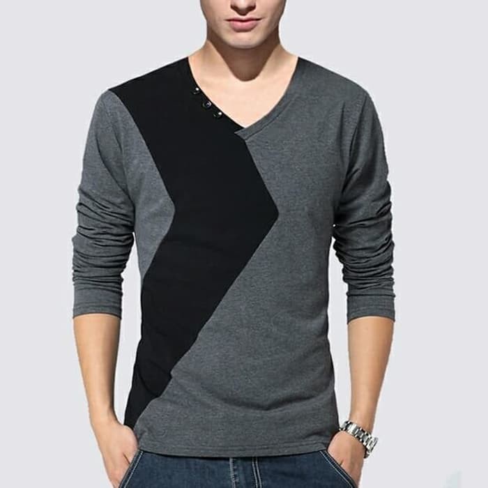 kaos lengan panjang pria korea