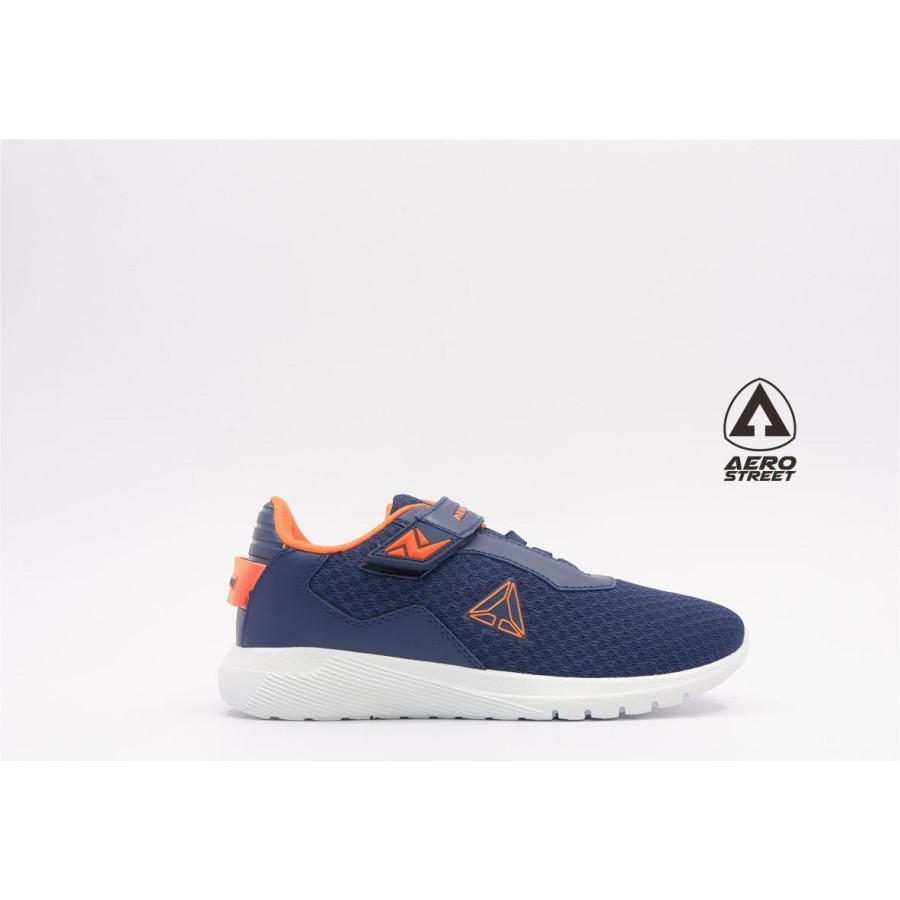Sepatu Sneakers Anak Sekolah Aerostreet -Nebula Navy Orange