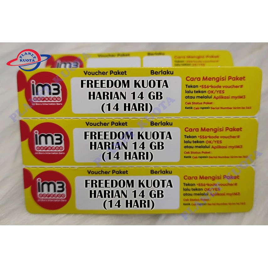 Voucher Data Indosat Freedom Kuota Harian 14 GB(14 Hari)