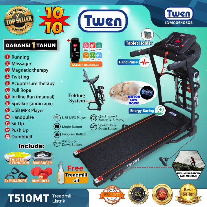 Tramp Treadmill Twen T510Mt / Treadmill Listrik / Treadmill Elektrik