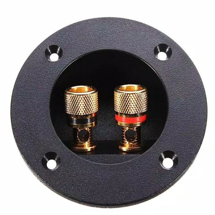 Gold Plated Circle Acoustic Subwoofer Speaker Cable Terminal