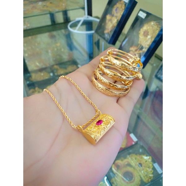 1 set 3 bulanan lapis emas