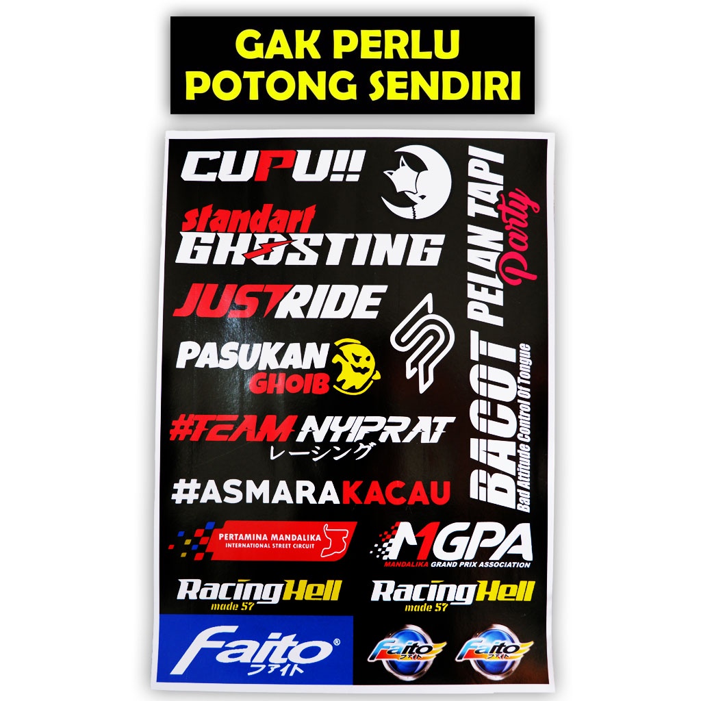 Stiker Motor, Sticker Motor, Stiker Motor Keren, Stiker Racing Motor, Stiker Sponsor Racing, Sticker Racing (PACK 6)