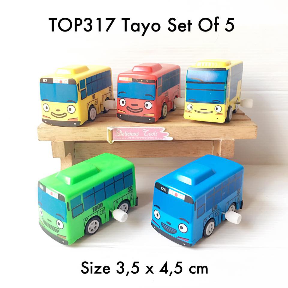 TOP317 Tayo Set Of 5 Pajanganalat hias topper hiasan kue tart mainan