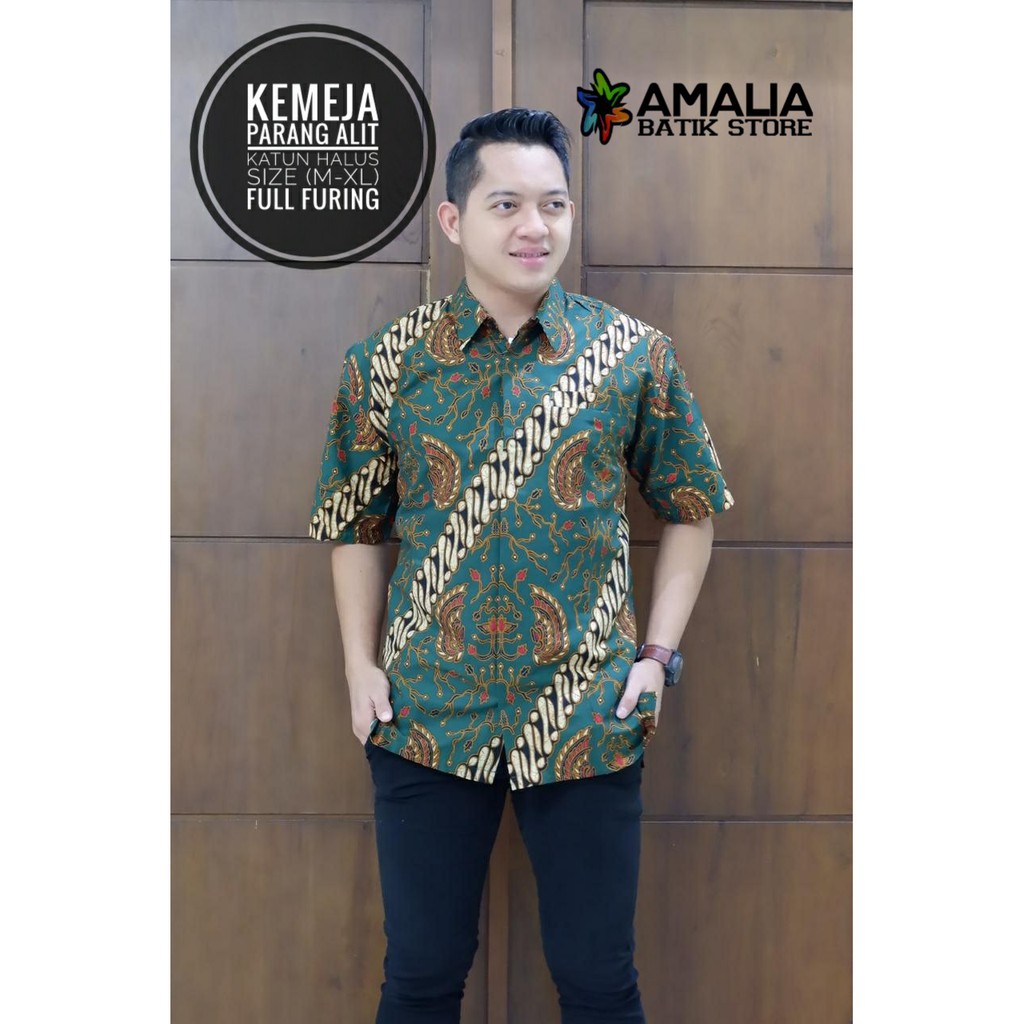 PARANG ALIT BATIKSOLOAMANAH BATIKSOLOAMANAH KEMEJA BATIK SOLO PRIA LENGAN PANJANG PENDEK LAPIS FURING ATASAN PREMIUM MODERN KATUN HALUS KAMANDANU BLUE MAHKOTA PENDEK ARIESWARA SUKET SEGORO PEKSI SELING JAYANEGARA  SEDJIWO NAVY BAYUSUTA GURDO PARI MAHKOTA