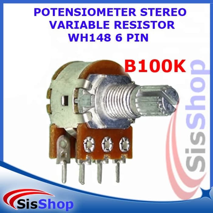 B500K 500K OHM POTENSIOMETER POTENSIO METER STEREO VARIABLE RESISTOR