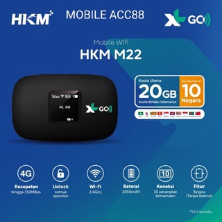 Modem Wifi 4G XL Go HKM M21, M22 Free XL GO IZI 20GB Unlocked Resmi Original