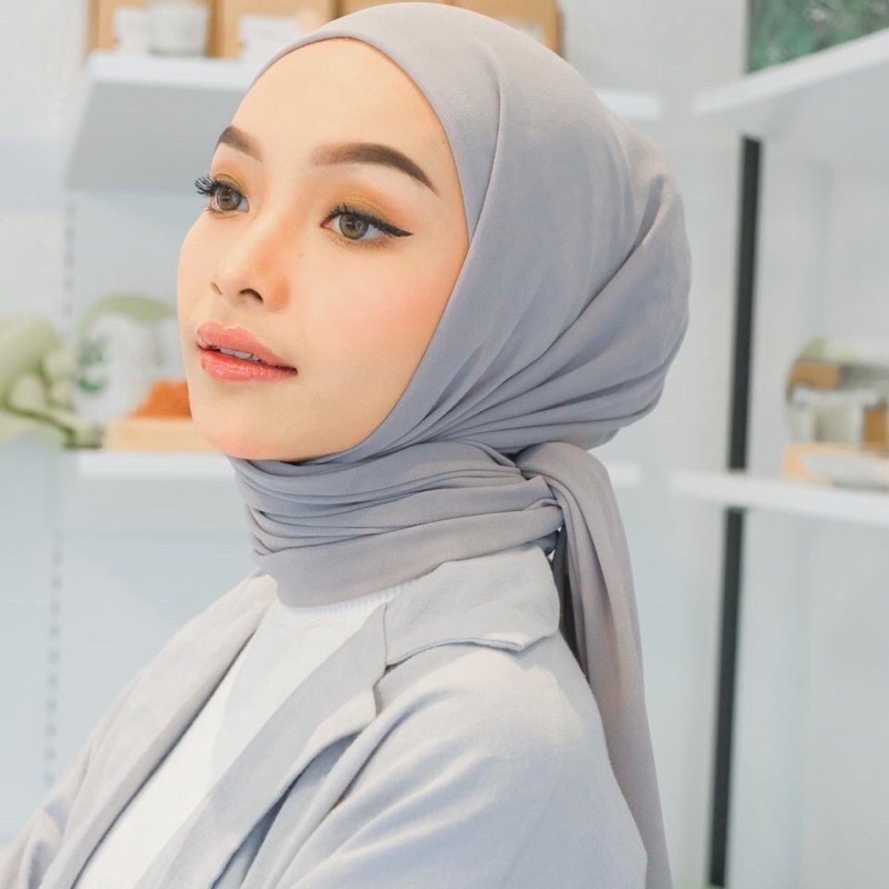 (COD) PASHMINA INNER 2 IN 1 Ceruty Babydoll premium Pasmina instant hijab ciput malay Malaysia Grosi