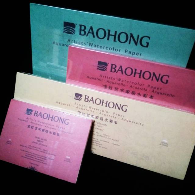 

18x12.5cm Baohong Artists' Watercolor Paper Pad HP/CP/Rough 300gsm isi 20 lembar