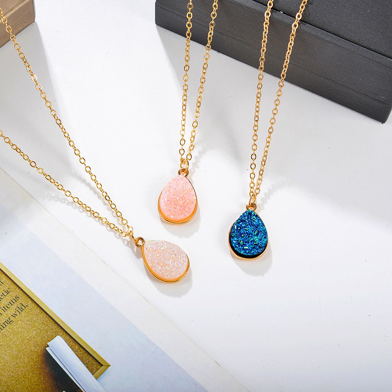 Kalung Necklace Women Korea Simple Water Drop Pendant Fashion Kalung Cluster Manis