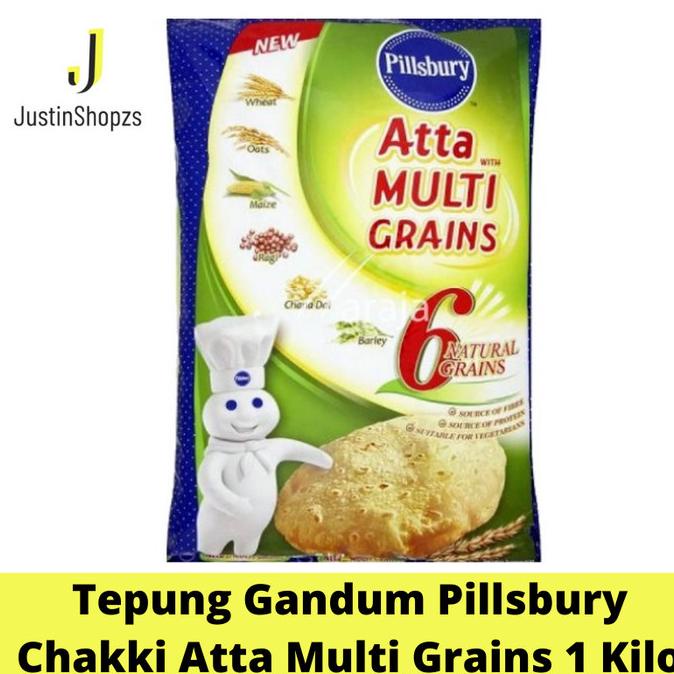 

TERBARU Pillsbury Atta With Multigrain Whole Wheat Flour Tepung Gandum 1 KG