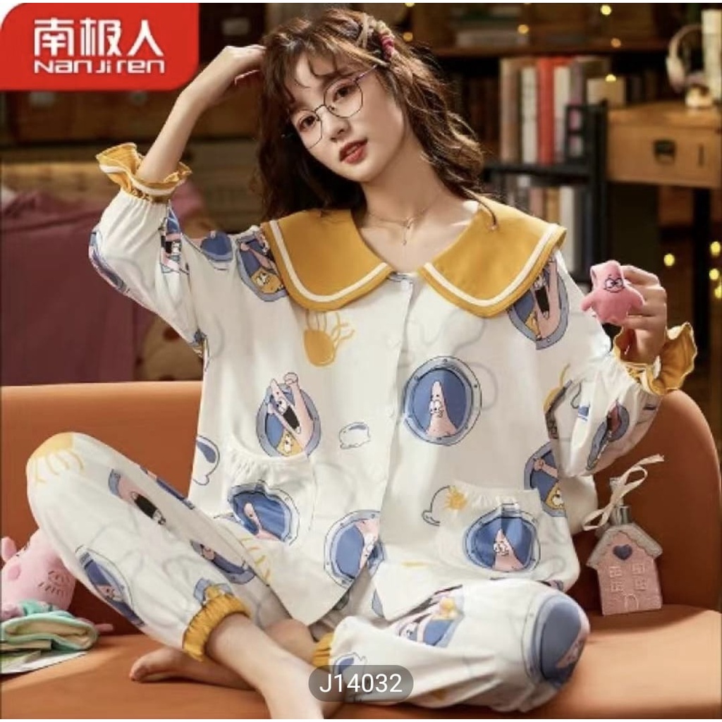 piyama PP wanita bahan kaos tebal import motif elmo