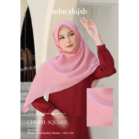 HIJAB SEGIEMPAT LASERCUT ° CHERYL SQUARE  ETHICA HIJAB