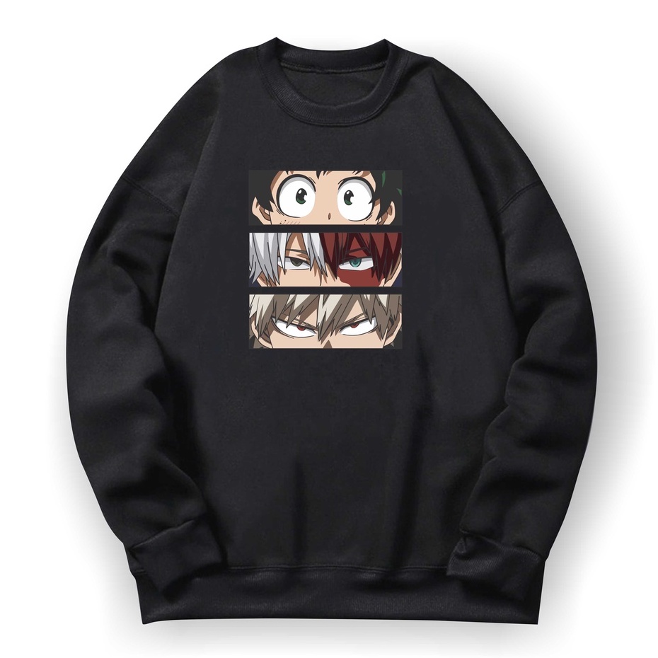 MY HERO ANIME Basic Sweater II MY HERO ANIME  Crewneck Sz M - XL ( Pria &amp; Wanita )