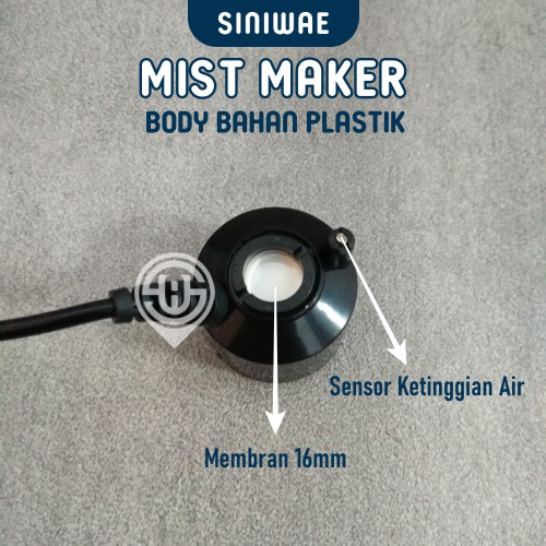 Mist Maker Ultraconic Mesin Kabut Membran 16mm Bodi Plastik Alat Pengkabut Uap Kabut Aquascape Aquarium