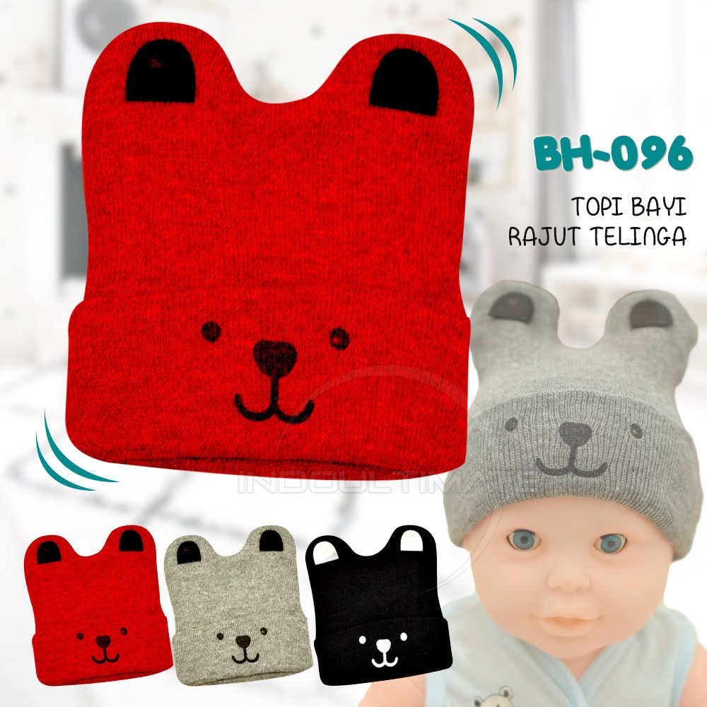 Topi Rajut Bayi BH-096 Kupluk Rajut Bayi Topi Kupluk Bayi Lucu Perlengkapan Bayi Topi Anak