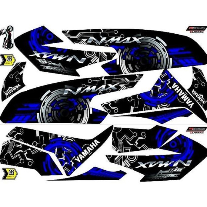 STIKER NMAX 155 OLD elektrik STRIPING NMAX stiker motor nmax TERBARU non DECALNMAX 2019 hitam biru