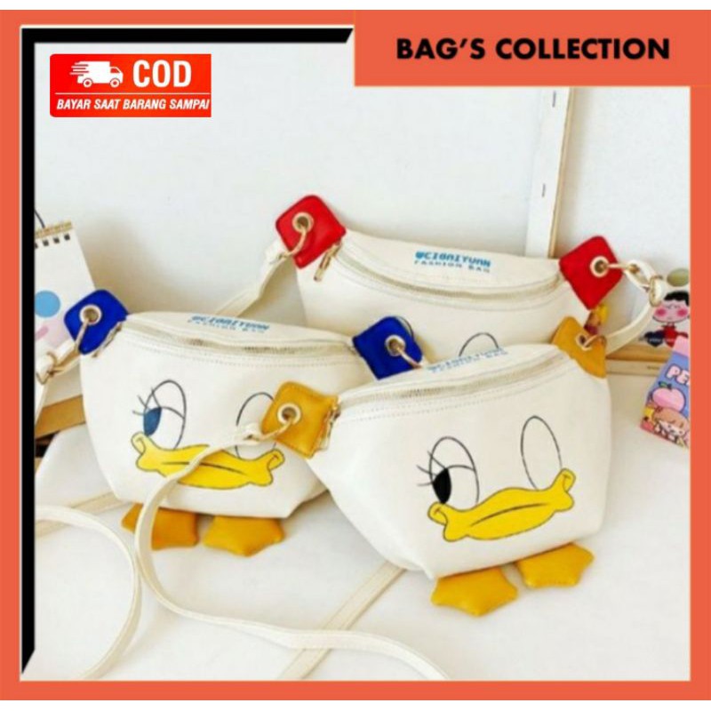 TAS SELEMPANG ANAK LAKI LAKI/TAS SELPANG ANAK PEREMPUAN/TAS SELEMPANG KEREN MOTIF DUCKFACE