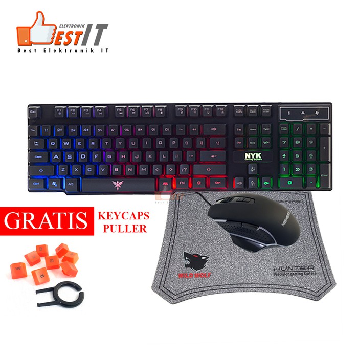 Keyboard Gaming Pc Laptop NYK Original Keyboard Gaming Combo 2 in 1 with Mouse Bonus Mousepad