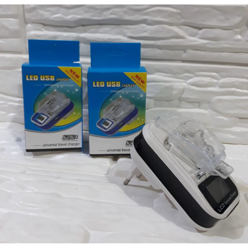 Desktop charger kodok LED USB universal Charger destok Jepit Baterai