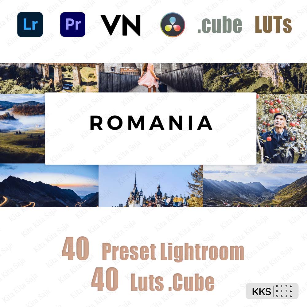 40 Preset Video & Foto Android, IOS & PC - Romania Premium - LUTs VN (.cube) | Adobe Lightroom