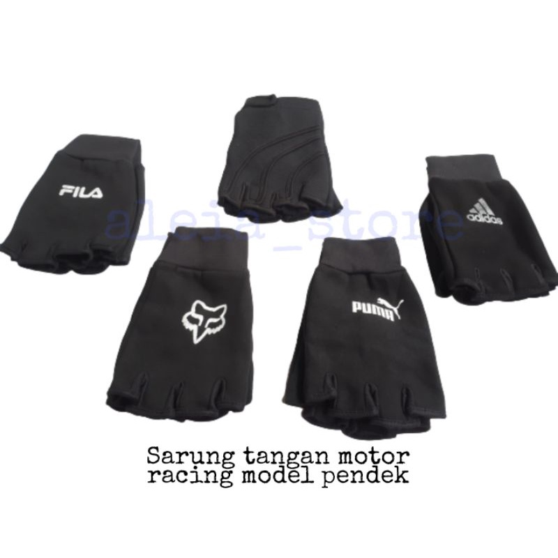 (RANDOM MOTIF)SARUNG TANGAN MOTOR MODEL PENDEK/SARUNG TANGAN RACING LOGO SIMPLE DEWASA UNISEX