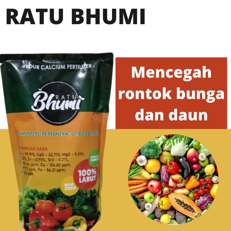 Pupuk Ratu Bhumi Kalsium Bubuk, Pupuk Kalsium Bubuk Tanaman Anti Rontok