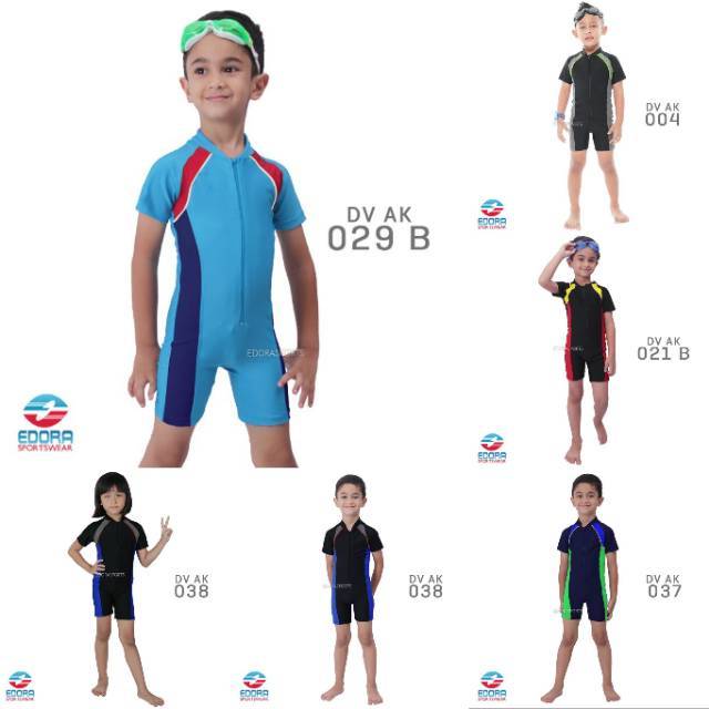  Baju  Renang  Anak  TK 2 5 tahun  Diving Pendek Polos Unisex 