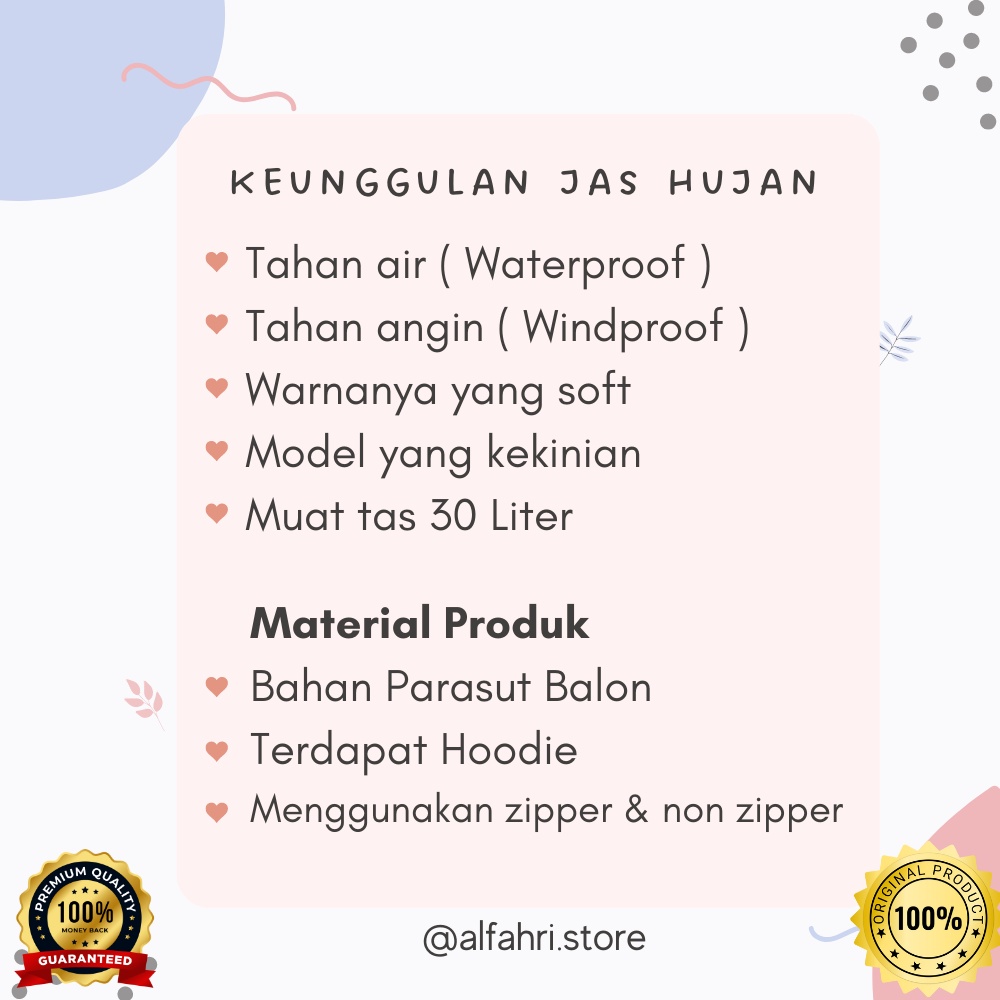 Jas hujan wanita ponco syari premium / jas hujan syar'i / jas hujan wanita / jas hujan rok wanita / jas ujan / jas hujan gamis muslimah / jas hujan dewasa wanita / jas hujan wanita anti air / jas hujan wanita gamis / mantel hujan wanita 002