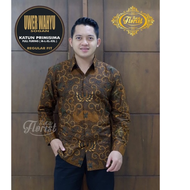 Batik Pria UWER WAHYU SOGAN FULL FURING Katun Primisima Ori Solo