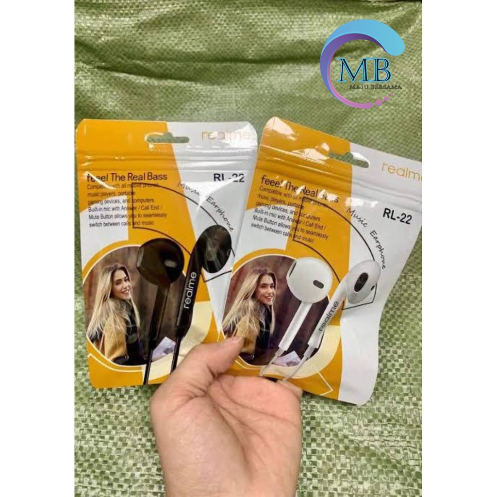 BM087 Headset heasdfree hf ORI REALME RL-22 mega BASS Jack 3.5mm 2 3 5 6 7 8 pro c1 c2 c20 c21 c25 MB1356