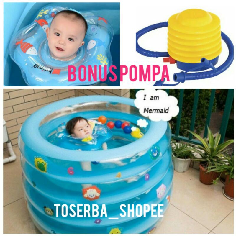 KOLAM RENANG BAYI KOLAM ANAK TINGGI 75CM BONUS PELAMPUNG NECKRING POMPA INJAK BESTWAY BABY SPA LUCU