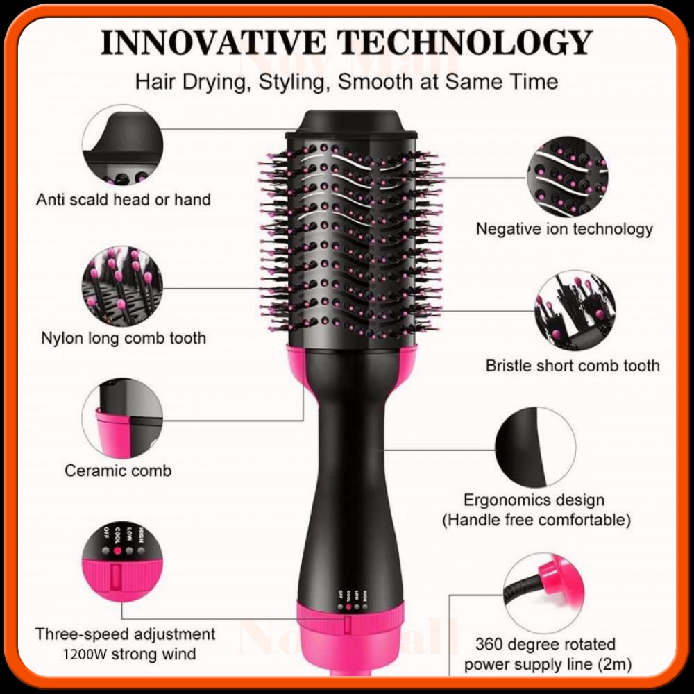 Sisir Roller Hair Dryer Rambut 2in1 Volumizer Curler Comb WB-336