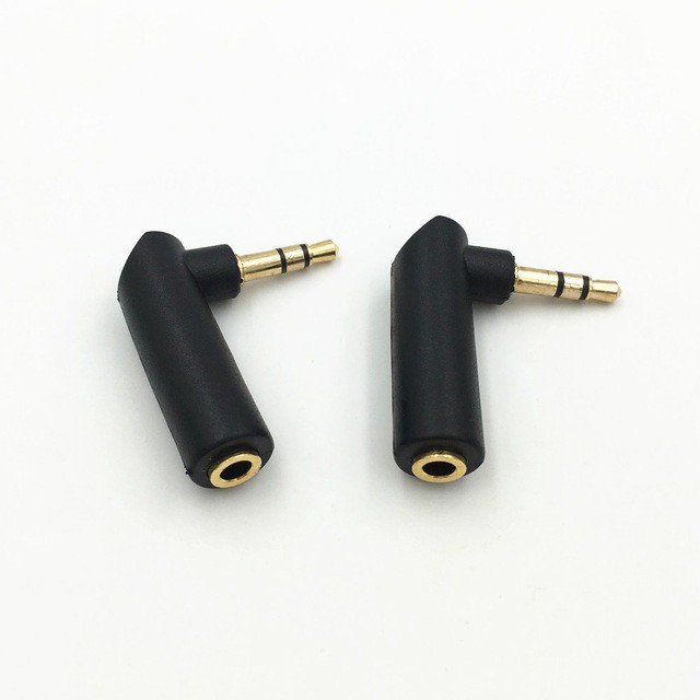 1 Buah Konektor Adaptor Jack Audio 3.5mm 3 Pole Male Bentuk L Warna Emas