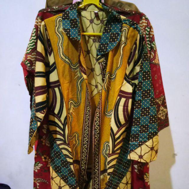 Tunik Batik Ratoe Modern Kode A58 Kancing Depan Paspol Tangan 7/8 Bhn Katun Batik Sinaran