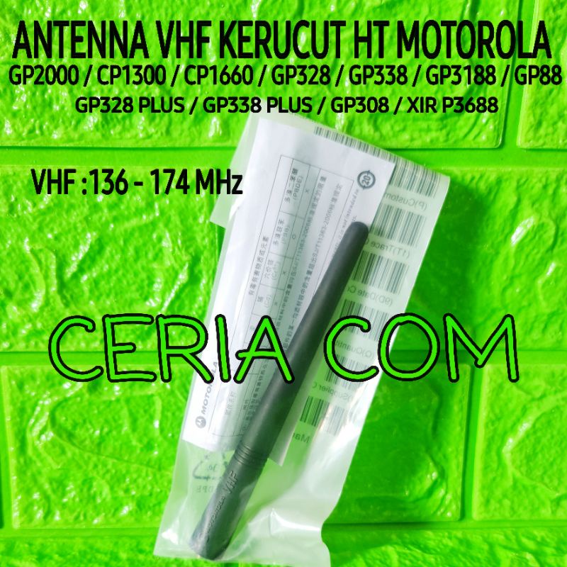 ANTENA HT MOTOROLA VHF TO HT MOTOROLA GP2000 GP3188 GP338 GP328 GP308 GP88 XUR P3688 MODEL KERUCUT