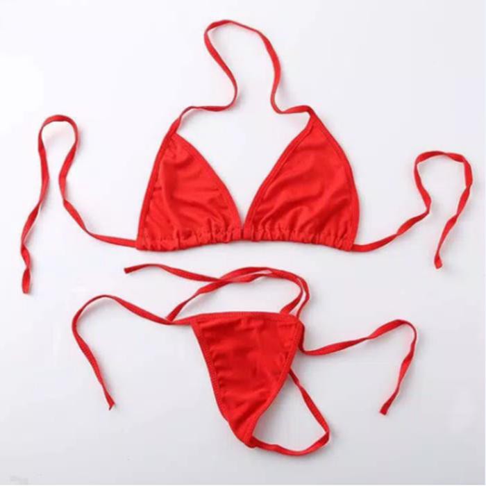 SEXY BRA G STRING SET BIKINI LINGERIE TALI THONG BRA B026 - PUTIH, FREE 