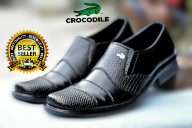 SEPATUPRIA [CROCODILE] HITAM FORMAL KERJA KANTORAN NIKAHAN KULIAH SANTAI DAN GAYA