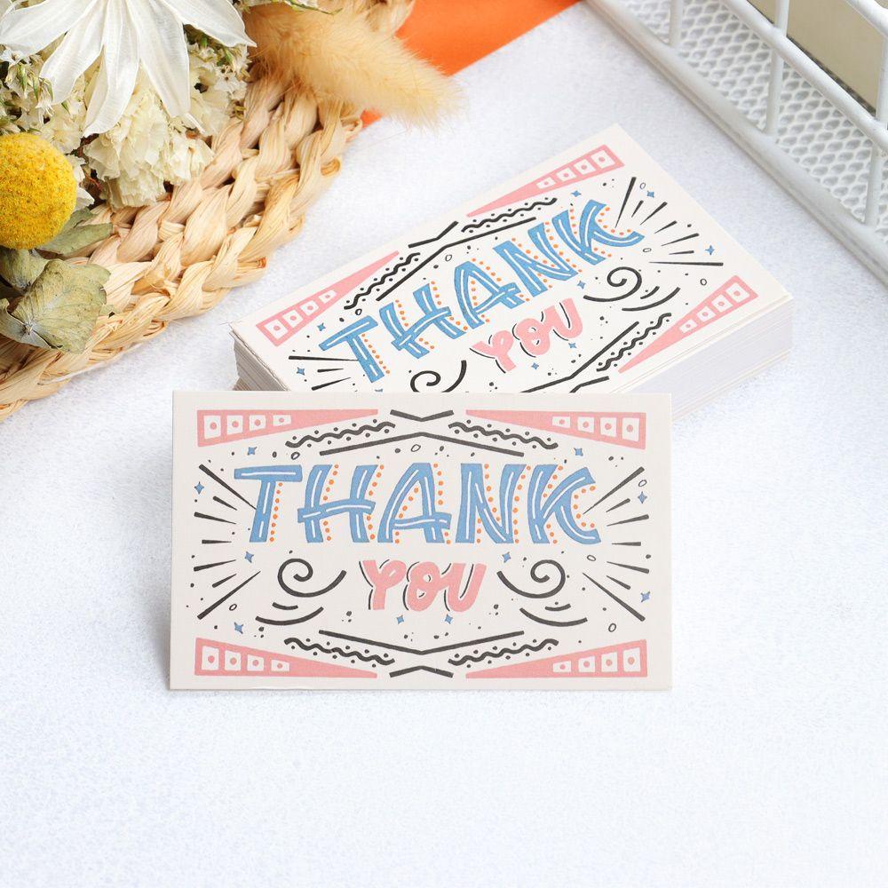 R-flower 50PCS Thank You Card Baby Shower Pembungkus Kado Kosong Writable Note Cardstock