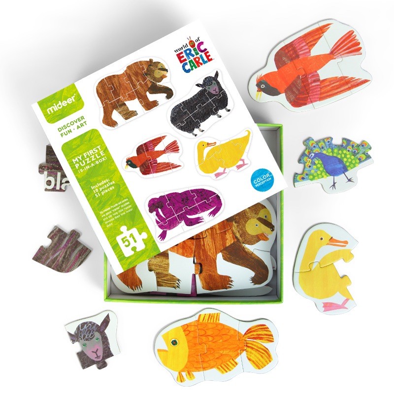 mideer x eric carle 10in1 animal puzzle