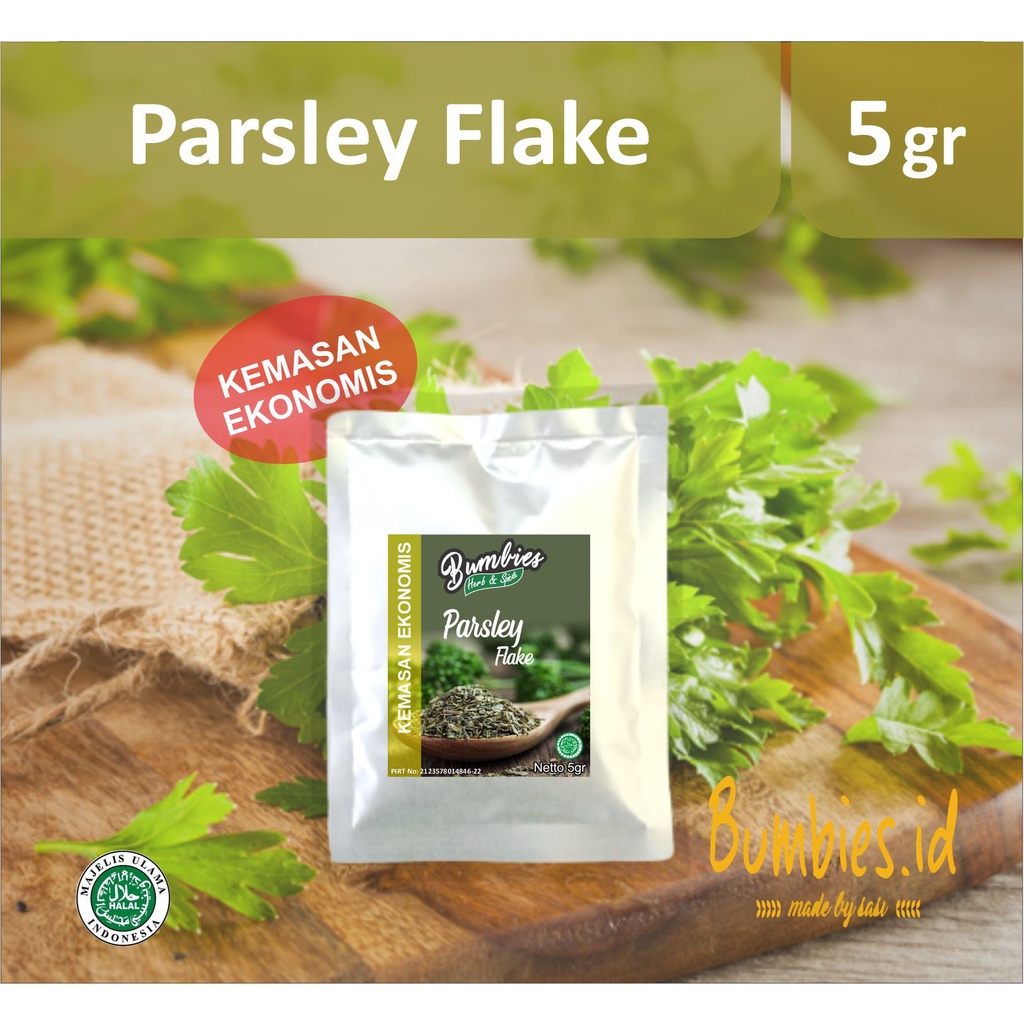 Daun Parsley 5gr Bumbies kemasan ekonomis | Daun Parsley Premium | Daun Parsley Masak | Rempah Rempah