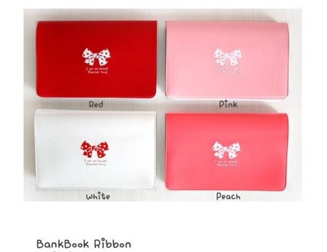 Dompet kartu cute ribbon pita plastik kartu nama atm ktp sim ekonomis cantik