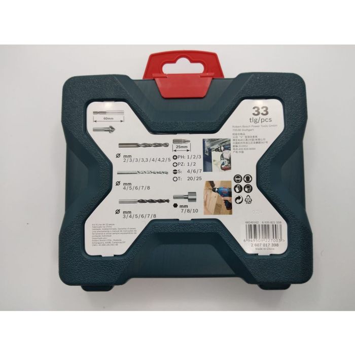 Mata Bor Set BOSCH 33 Piece X-Line Set -Mata Beton Besi Kayu Dan Obeng