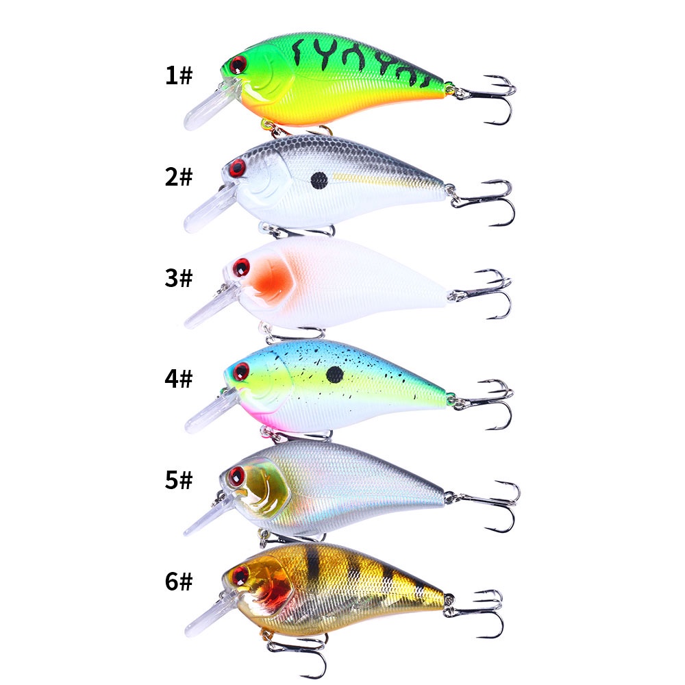 HENGJIA 6PCS Wobblers Crankbait Simulation Fishing Lure 8.5CM 15G Jerkbait Floating Hard Bait Bass Carp Fishing Tackle