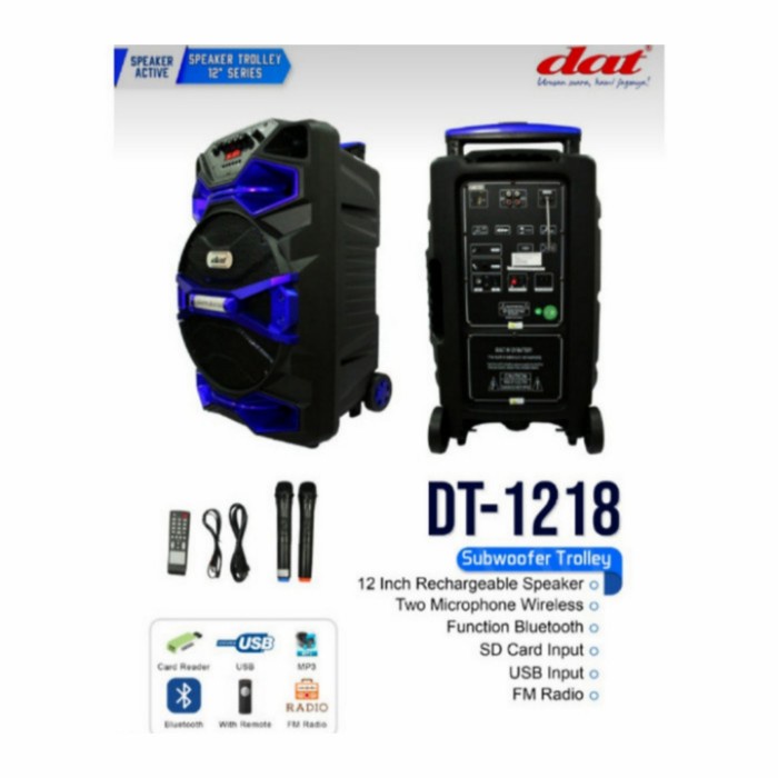 SPEAKER DAT 1218 BLUETOOTH 12 INCH GARANSI RESMI