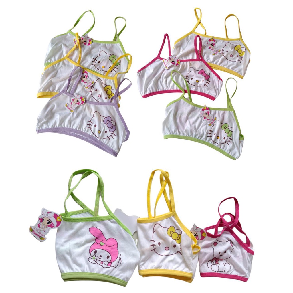 6pcs Miniset Anak SD Perempuan SMP Remaja ABG Mini Set BH Bra Kutang Dalaman Lusinan Kaos Dalam