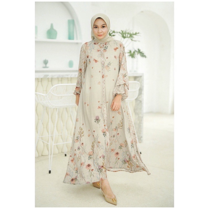 MALINA DRESS SOFT AMBER BENANG JARUM